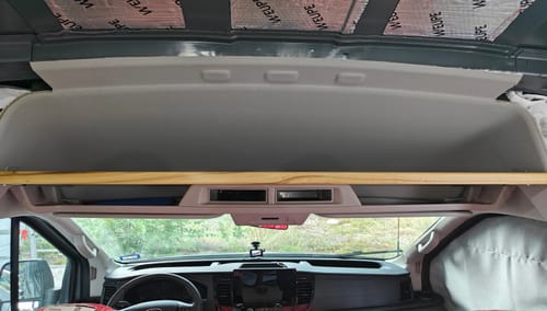 Customer photo review of Ford Transit Headliner Shelf DIY Kit