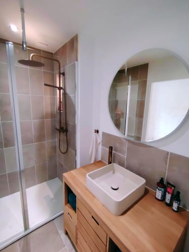 Customer photo review of Mitigeur de salle de bain or rose brossé