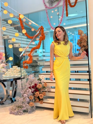Customer photo review of Quinn Gown in Yellow by Gemy Maalouf - RENTAL