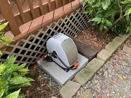 Customer photo review of Ground-Mounted Retractable Hose Reel 82ft-130ft