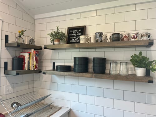 Customer photo review of Rustic Shelves with Brackets