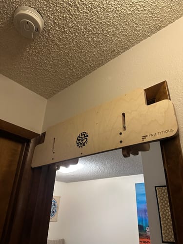 Customer photo review of Hangboard Doorway Mount