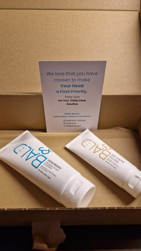 Customer photo review of Bald& Daily Ritual Combo: Bald Head Shampoo + Bald Head Day Cream