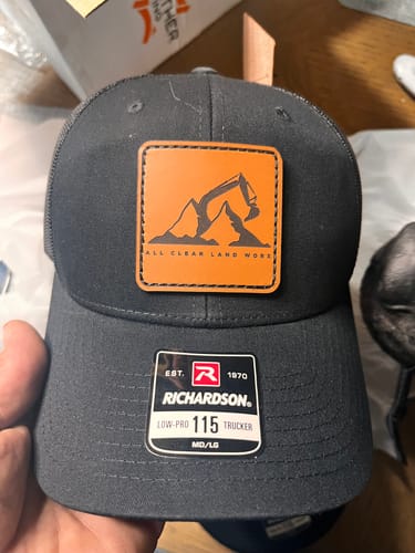 Customer photo review of Premium Custom Leather Patch Hats (Wholesale)