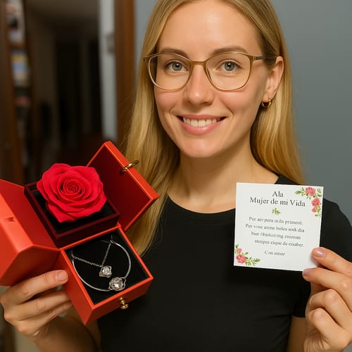 Customer photo review of 🌹Set Eterna Rosa Deluxe™ + Anillo ajustable de regalo GRATIS