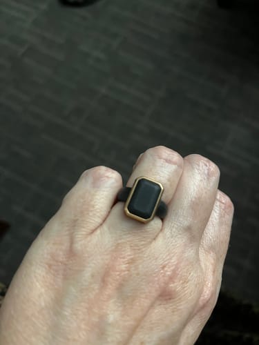 Customer photo review of Emerald Collection- Silicone Rings with Metal Frame - Patented Design