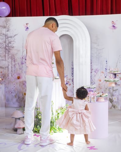 Customer photo review of Baby Girl Birthday Party Bead Collar Sleeveless Bow-knot Princess Dress