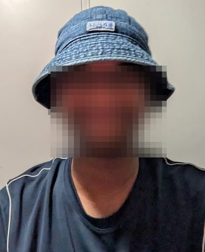 Customer photo review of Herringbone Denim Bucket Hat