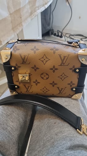 Customer photo review of SIDE TRUNK MINI 18 IN BROWN MONOGRAM REVERSE CANVAS GOLD HARDWARE