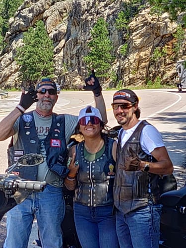 Customer photo review of BROWN MLM3540 Men's Roulette Distressed Brown 10 Pocket Motorcycle Leather Vest