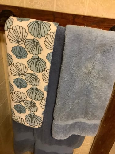 Customer photo review of Coastal Shell F*ck Trump Hand Towel