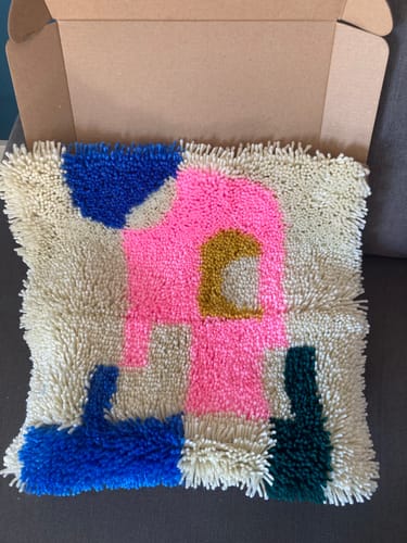 Customer photo review of Doorway to Somewhere Latch Hook Cushion Kit