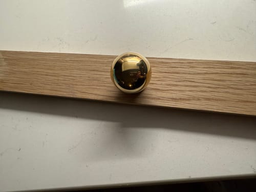 Customer photo review of Brass Ball Knob - Unlacquered Polished Brass