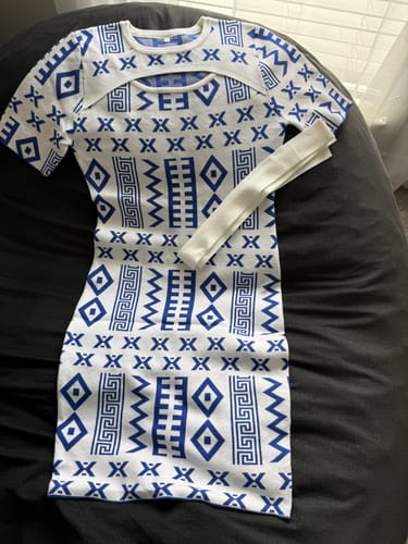 Customer photo review of Ankara Style Knit Dress