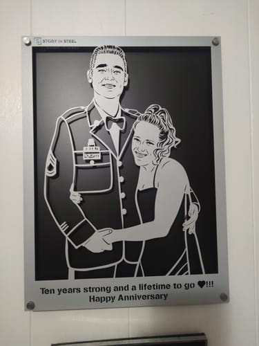 Customer photo review of Custom Metal Portrait