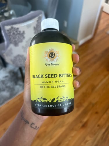 Customer photo review of BLACK SEED BITTERS with MORINGA 16oz