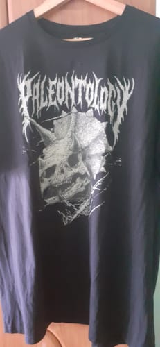 Customer photo review of Metal Triceratops Skull & Chains T-Shirt
