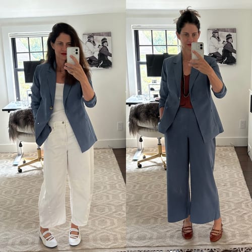 Customer photo review of Moreland Travel Blazer - OrigamiTech :: Dusty Blue