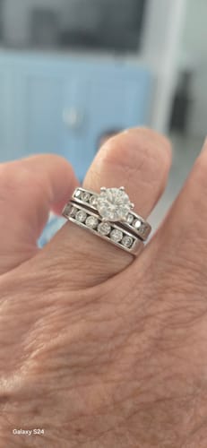 Customer photo review of Round Cut Moissanite Channel Set Engagement Ring