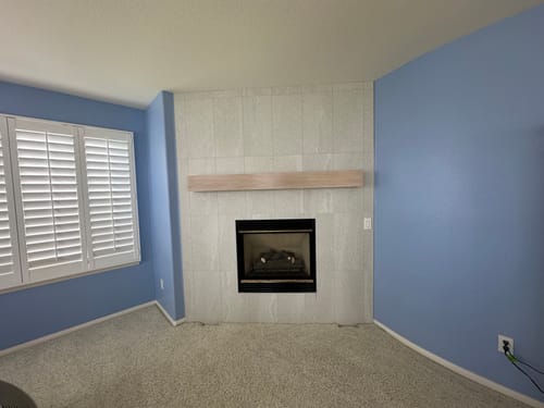 Customer photo review of White Oak Fireplace Mantel