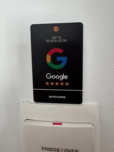 Customer photo review of RATECARDS™ - Google Review Card Premium Black