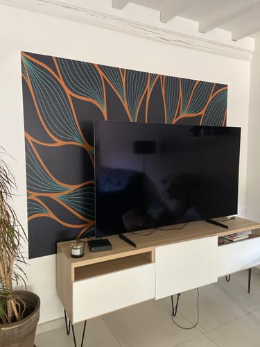 Customer photo review of Papier Peint Tropical Bleu Canard