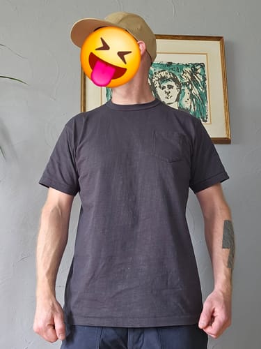 Customer photo review of Loopwheel Tubular Slub Cotton Pocket T-Shirt - Indigo