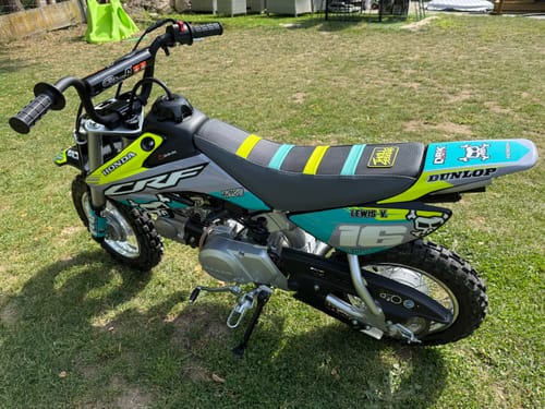 Customer photo review of Custom Seat Cover: 2024 Honda CRF50F