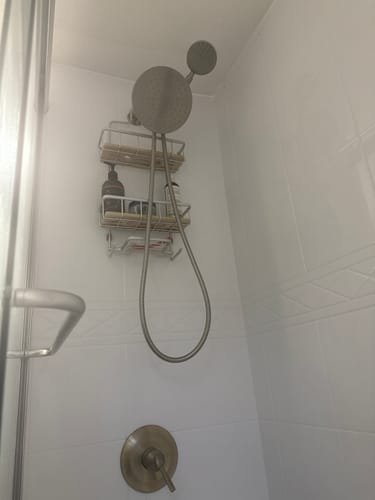 Customer photo review of All Metal 1-Spray Dual Shower Head - Handheld, Rain Shower, Diverter, 2.5 GPM