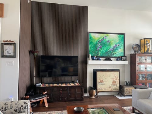 Customer photo review of Acoustic Slat Wall Panel | Smoked Oak | Premium 3-sided Wood Veneer