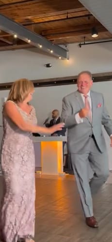 Customer photo review of Barry Wang Mens Grey and Rose Gold Paisley Tie Pocket Square Cufflinks Set