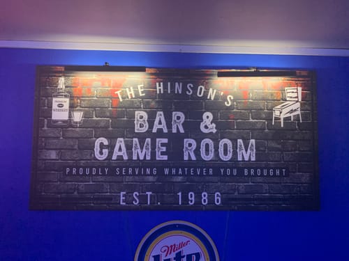 Customer photo review of Backyard Bar & Grill Sign XXI