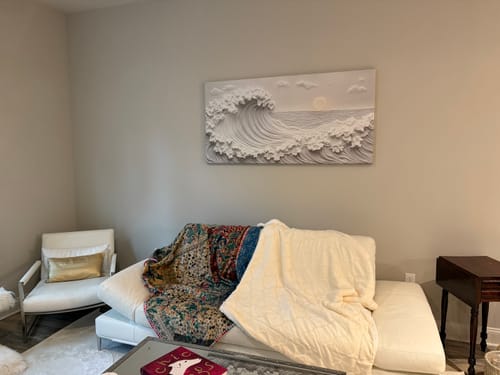 Customer photo review of Ocean Waves Abstract Wall Art