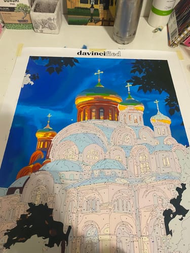 Customer photo review of Byzantine Cathedral with Golden Domes - Paint by Numbers Kit