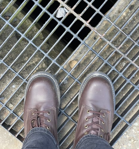 Customer photo review of Men’s Classic Goodyear Composite Toe Boots, Hickory (EH)