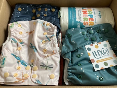 Customer photo review of Animals and Insects: Essentials Pocket Cloth Diaper with Athletic Wicking Jersey, Grows with your Baby