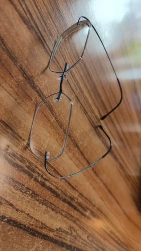 Customer photo review of Krasivyy Unisex Rimless Hexagon Titanium Eyeglasses 36018