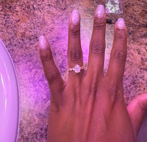 Customer photo review of The Celestine Oval Promise Ring