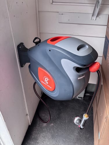 Customer photo review of Retractable Garden Hose Reel-1/2in-100ft
