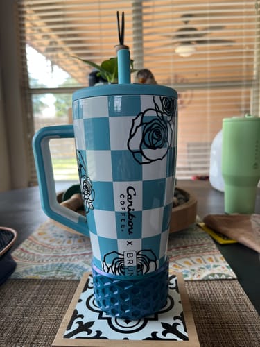 Customer photo review of TEAL GLOW WAFFLE Tumbler Boot -fits 20-40oz New!