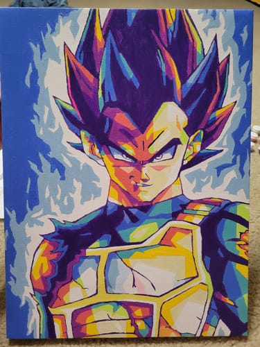 Customer photo review of Dragon Ball Z: Vegeta Pop Art - Anime Paint By Numbers Kit