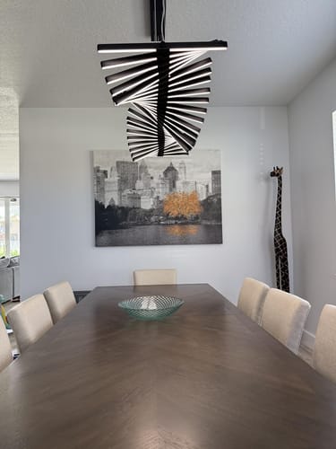 Customer photo review of WOMO Adjustable Fish Bone Chandelier-WM2039