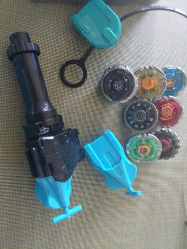 Customer photo review of Takara Tomy Beyblade Mystery Box (Metal Fusion / Fury / Masters) - 7 BEYBLADES + 2 ACCESSORIES!