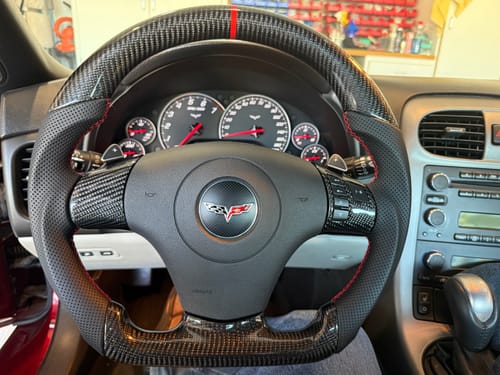 Customer photo review of Real Carbon Fiber Steering Wheel Button Trim Cover Frame Bezels interior Replacement part For Chevy Corvette C6 2006-2011