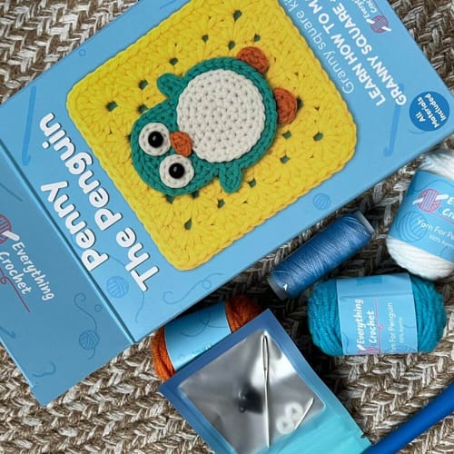 Customer photo review of Penny The Penguin - Granny Square Crochet Kit