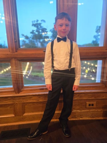 Jessica H. review of Black Bow Tie & Black Suspenders Set- Groomsmen Ring Bearer Wedding Accessories image 1 out of 1