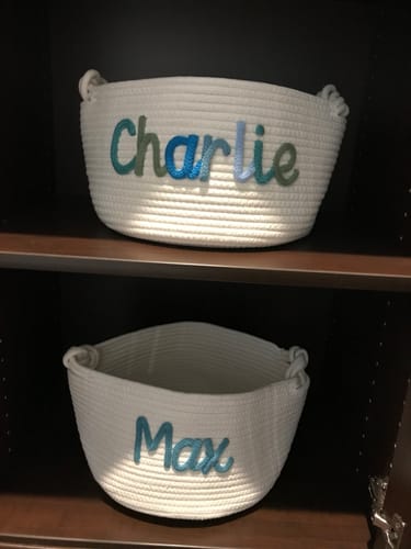 Customer photo review of Baby Knits™ Personalized Knitted Basket