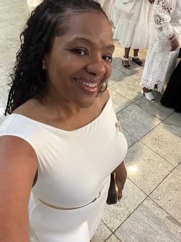 Customer photo review of Smooth Off-Shoulder Wide Leg Jumpsuit