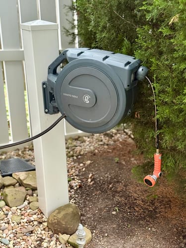 Customer photo review of Retractable Garden Hose Reel-1/2in-78ft
