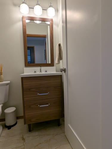 Customer photo review of Austin SLIM 24" American Black Walnut Bathroom Vanity - All Drawers